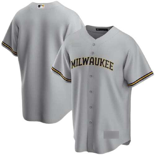 Milwaukee Brewers Gray Road Team Jersey