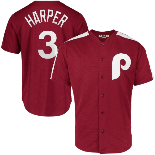 Philadelphia Phillies Maroon Cooperstown Team Jersey